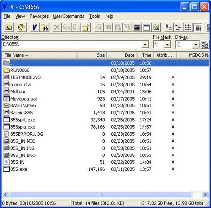 V file viewer - browse mode